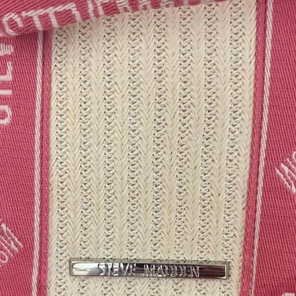 Steve Madden Pink and Cream Beach Tote - Picture 4 of 4